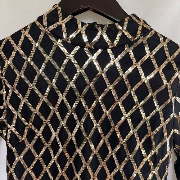 Black Sequin Mini Dress - Picture 6 of 10